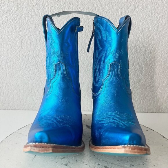 Lane SMOKESHOW Womens Cowboy Bootie 8.5 Blue Western Cowgirl Short Ankle Boots - Picture 5 of 11